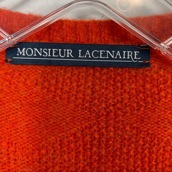 Monsieur Lacenaire mod 60’s grandpa cardigan sweater color block wool france M - Picture 3 of 16